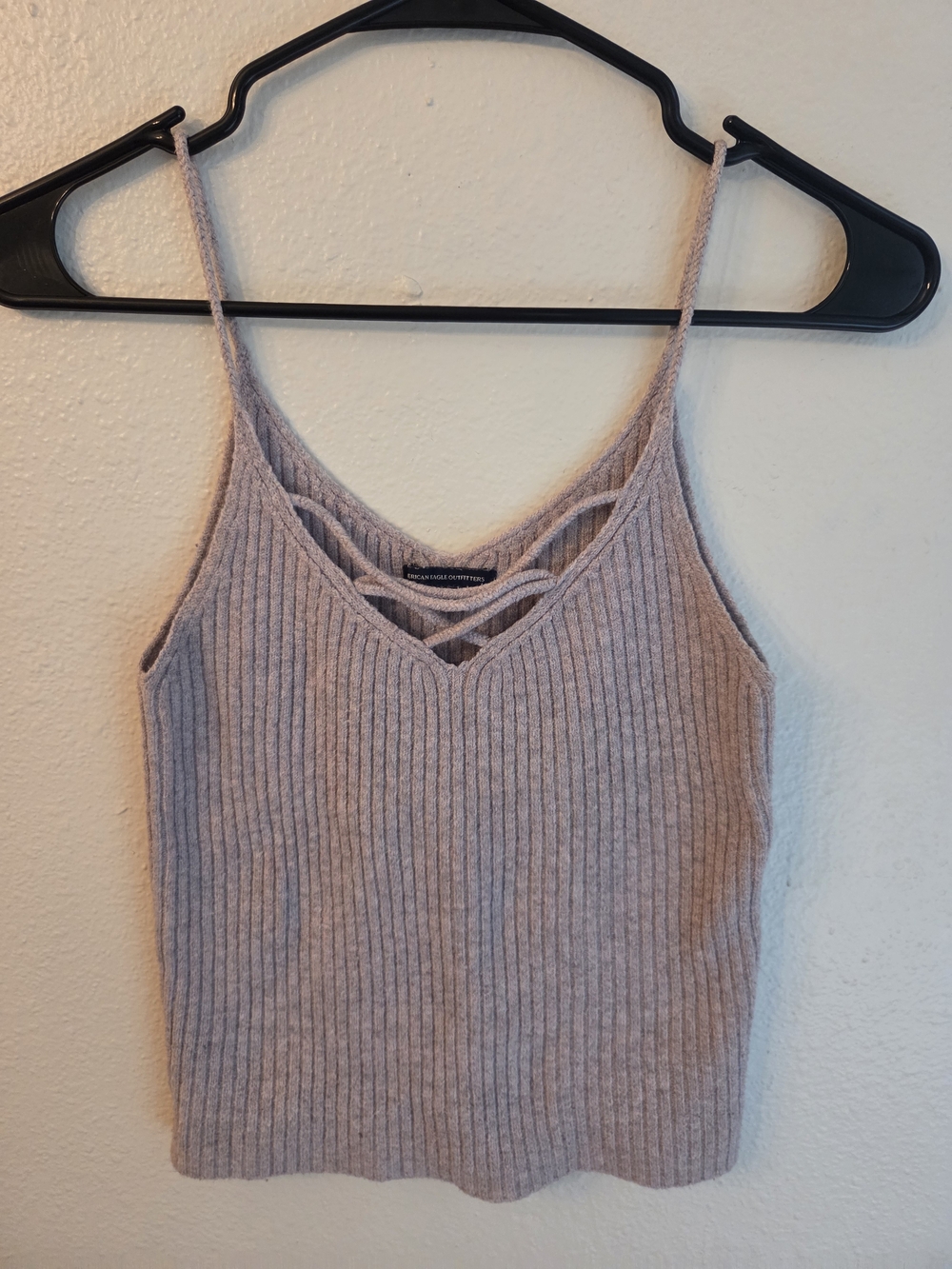 American Eagle Outfitters Dusty Purple Ribbed V-Neck Strappy Camisole